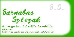 barnabas szlezak business card